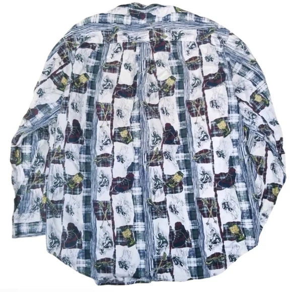 Vintage 90s mountaineering hiking button down Shirt Long Sleeves Men's Size XL - Picture 2 of 7